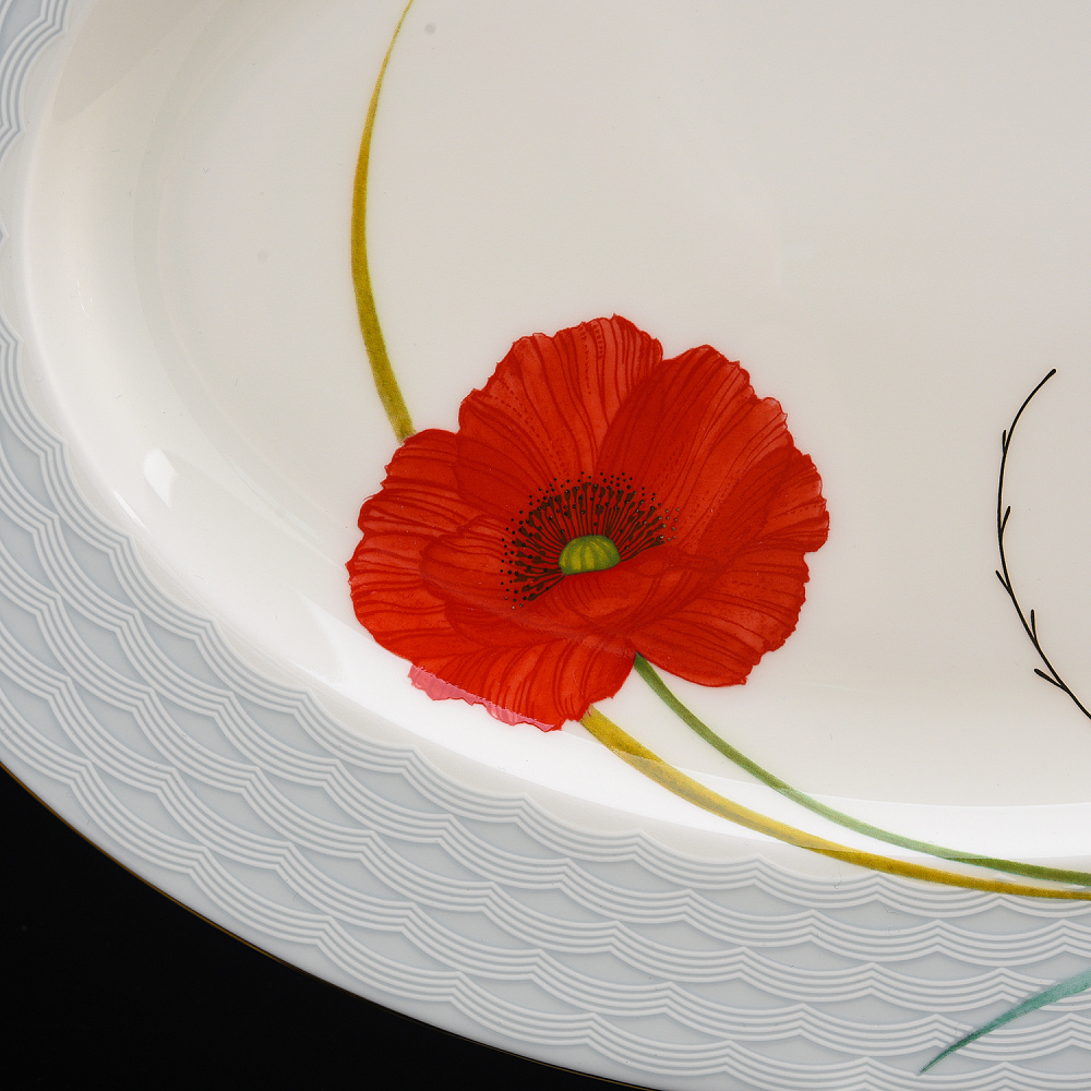 Блюдо овальное «Маки». Форма Премиум. ИФЗ - интернет магазин Русь Велика я фото 1