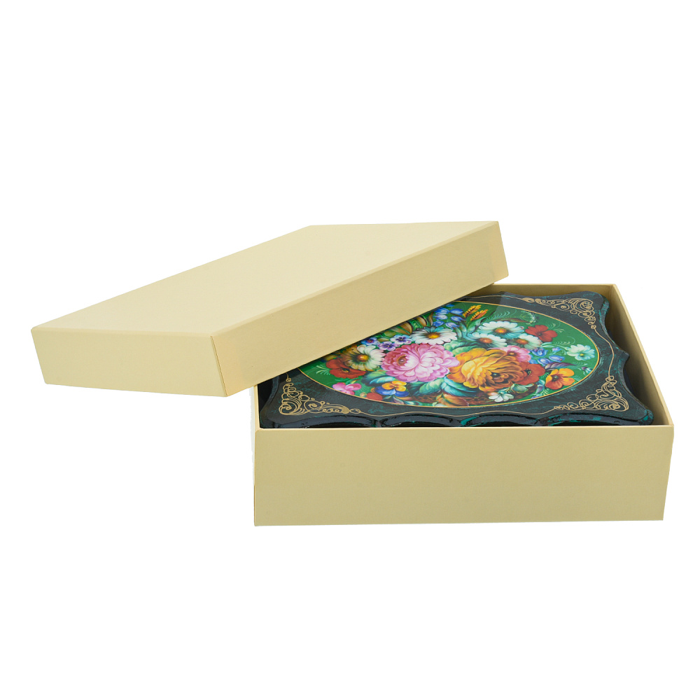 Шкатулка с подарочным шерстяным платком внутри «Цветочные мотивы» - интернет магазин Русь Велика я фото 1