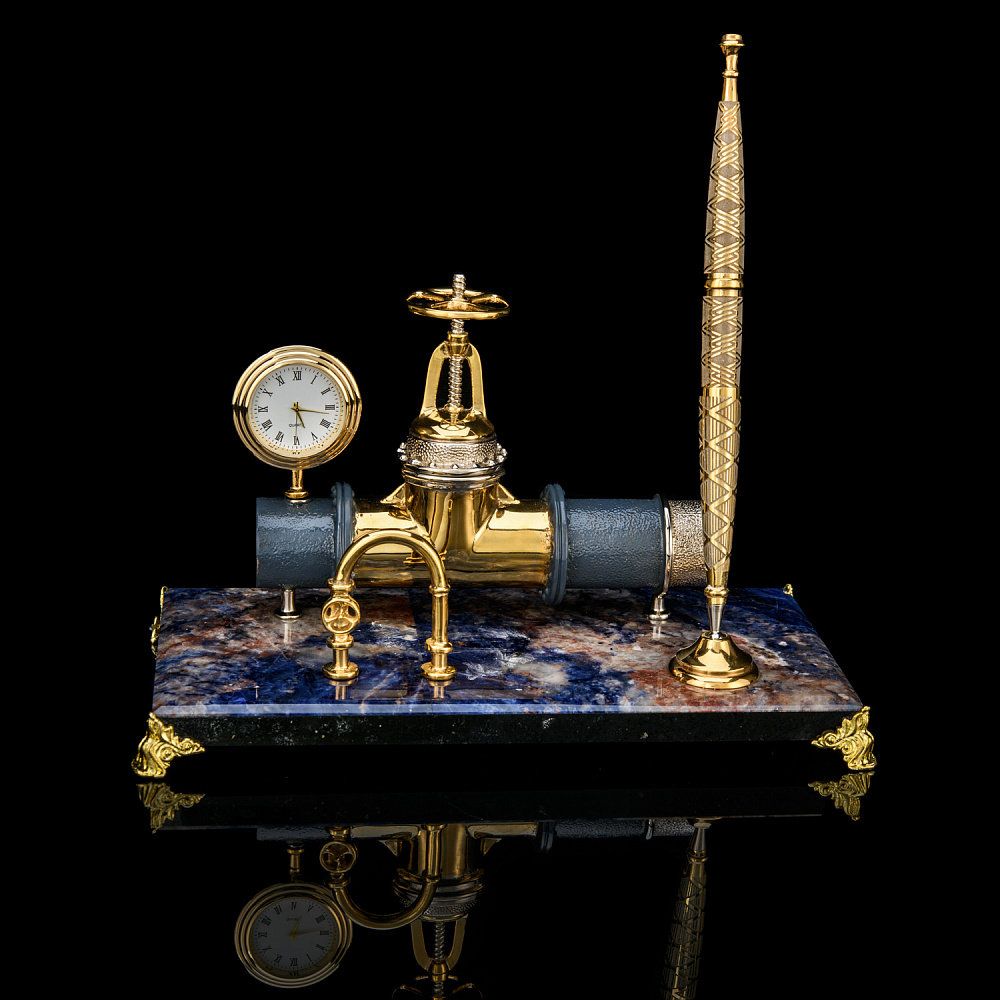 Настольный письменный набор «Нефтяная труба». Златоуст - интернет магазин Русь Велика я 