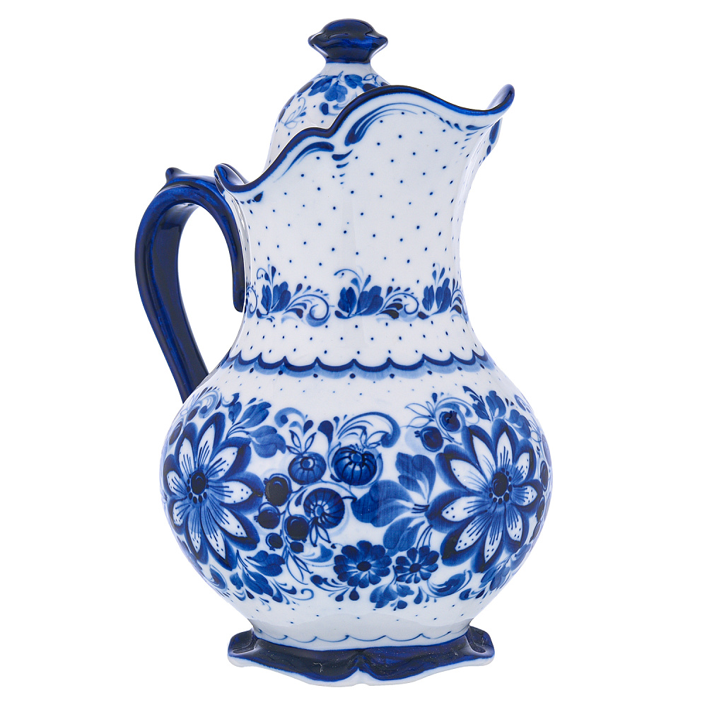 Молочник с росписью. Гжель - интернет магазин Русь Велика я фото 1