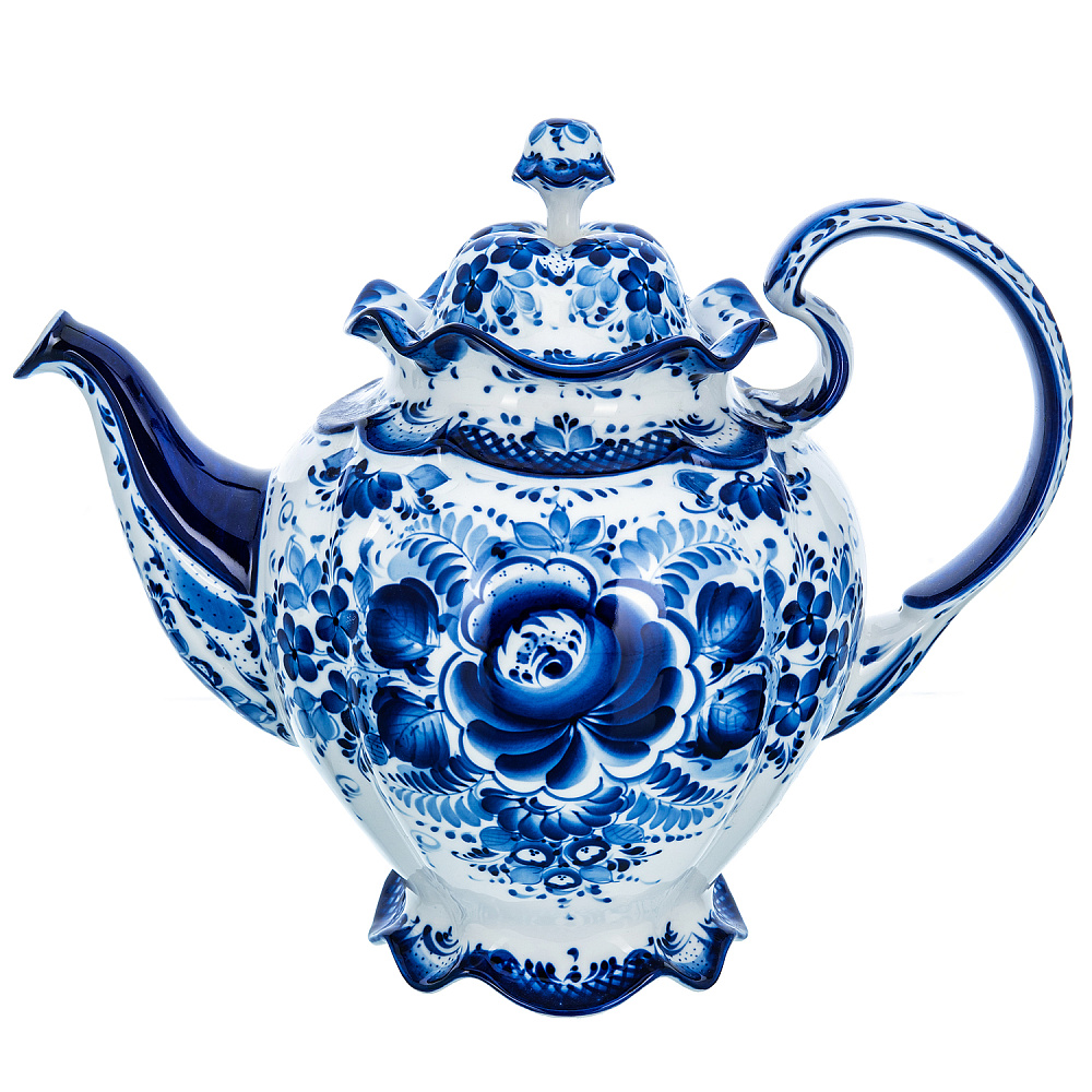 Чайник «Семейный». Гжель - интернет магазин Русь Велика я 