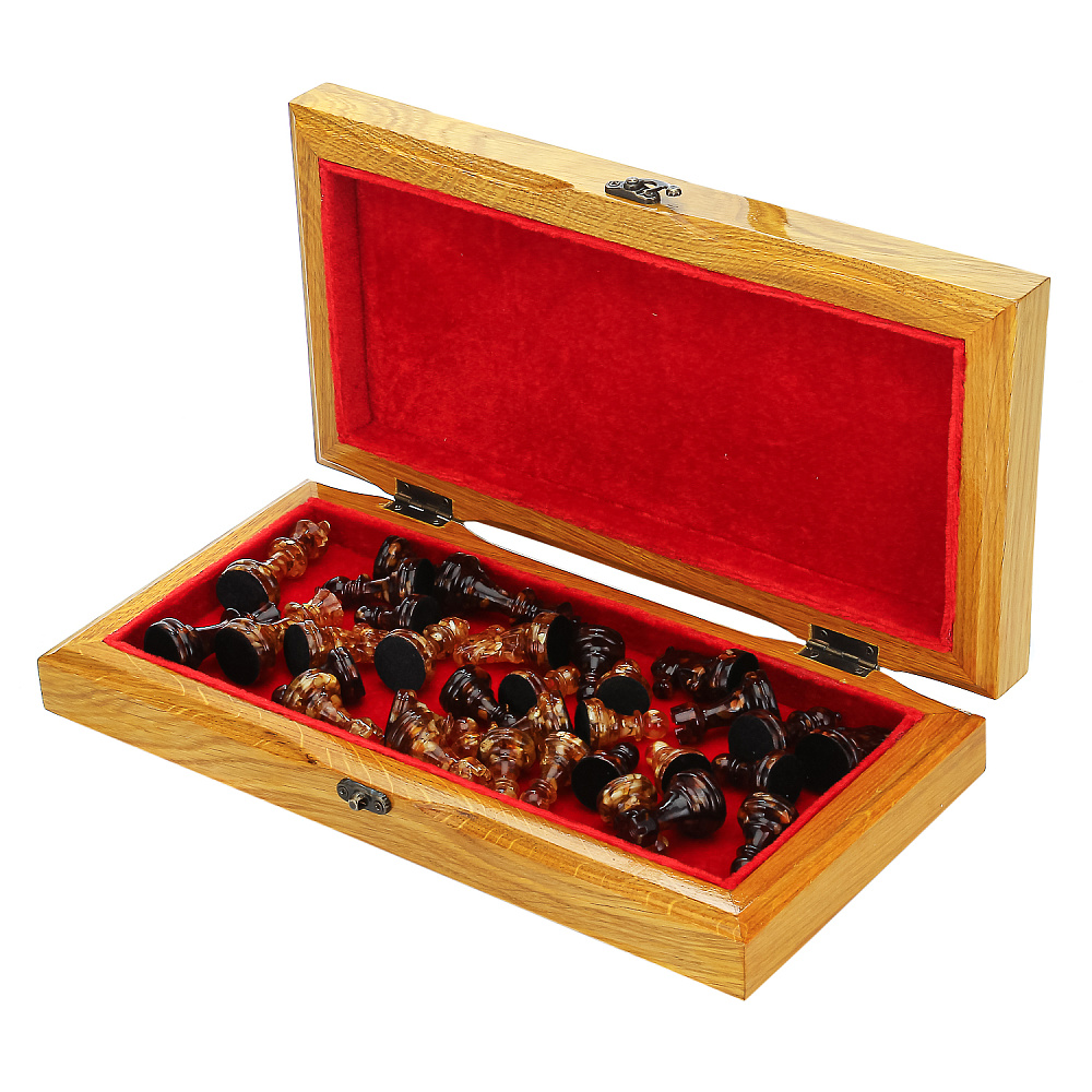 Шахматы складные с инкрустацией из янтаря и янтарными фигурами 32х16 см - интернет магазин Русь Велика я фото 10