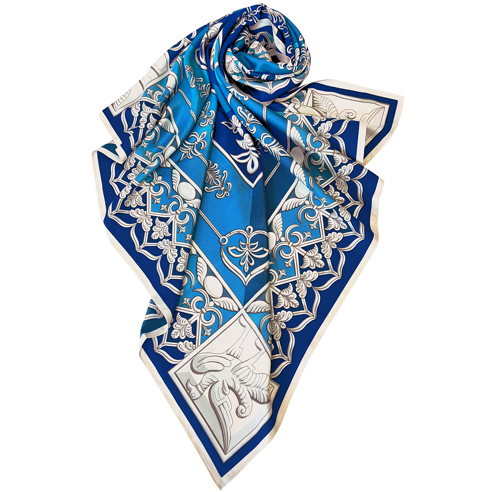 Платок шелковый «Птица дивная» 90х90 см - интернет магазин Русь Велика я фото 1