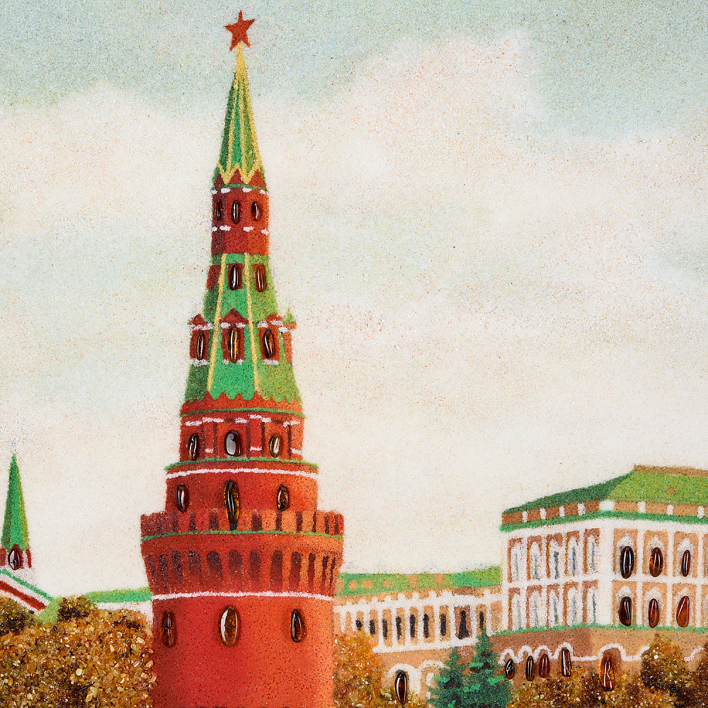 Картина янтарная «Большой Кремлевский дворец» 60х80 см - интернет магазин Русь Велика я фото 3