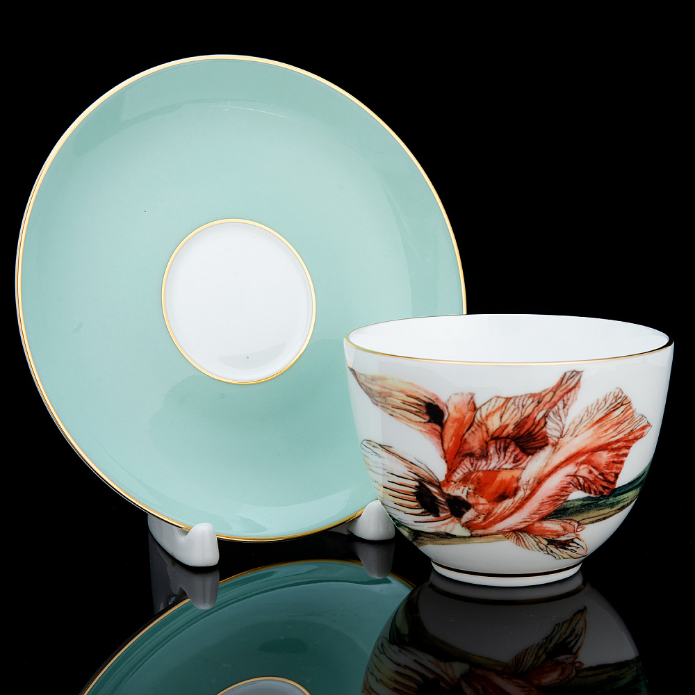 Чайная пара 250 мл «Тигровый ирис». Форма Весенняя-2. ИФЗ - интернет магазин Русь Велика я 