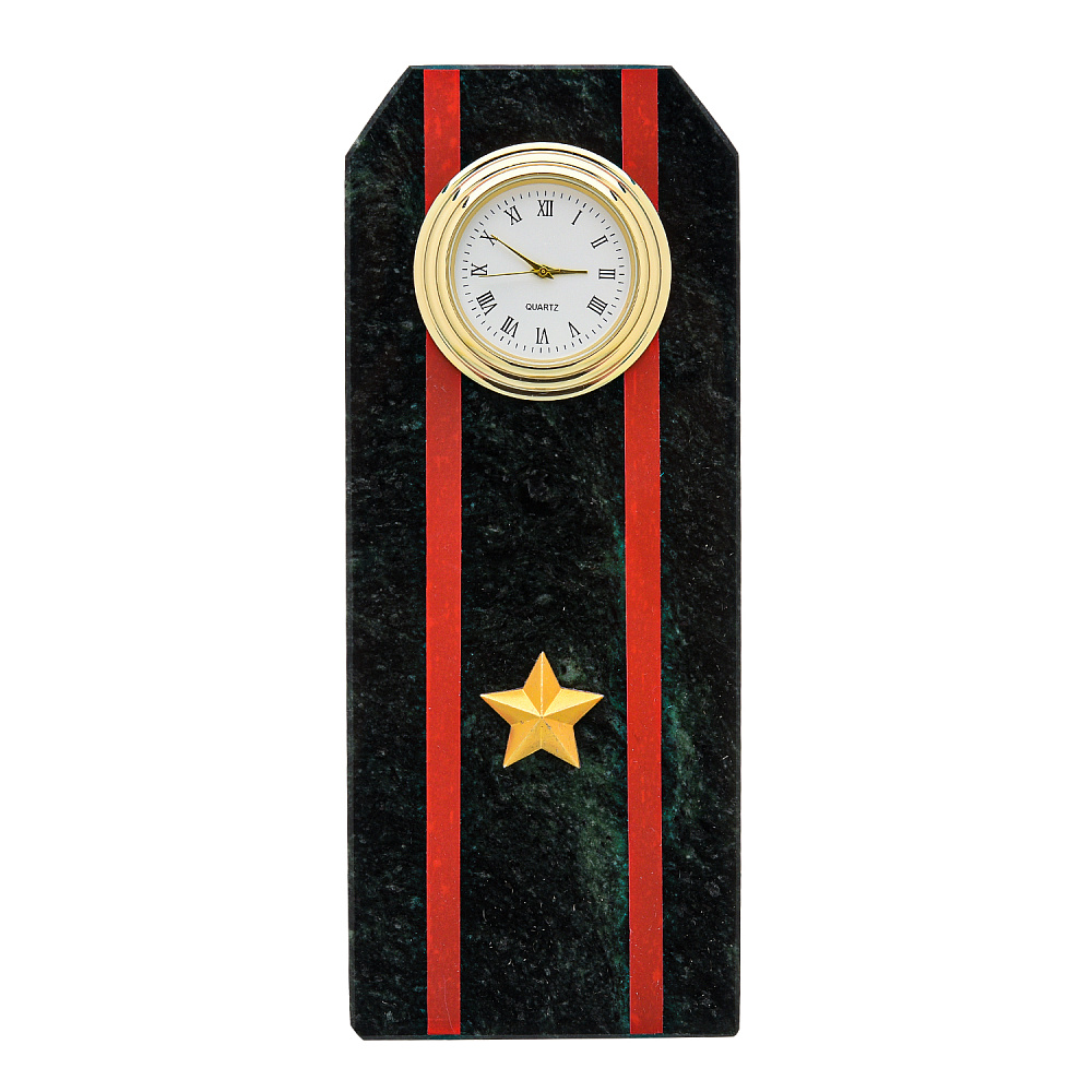 Настольные часы из камня «Погон. Майор» - интернет магазин Русь Велика я 