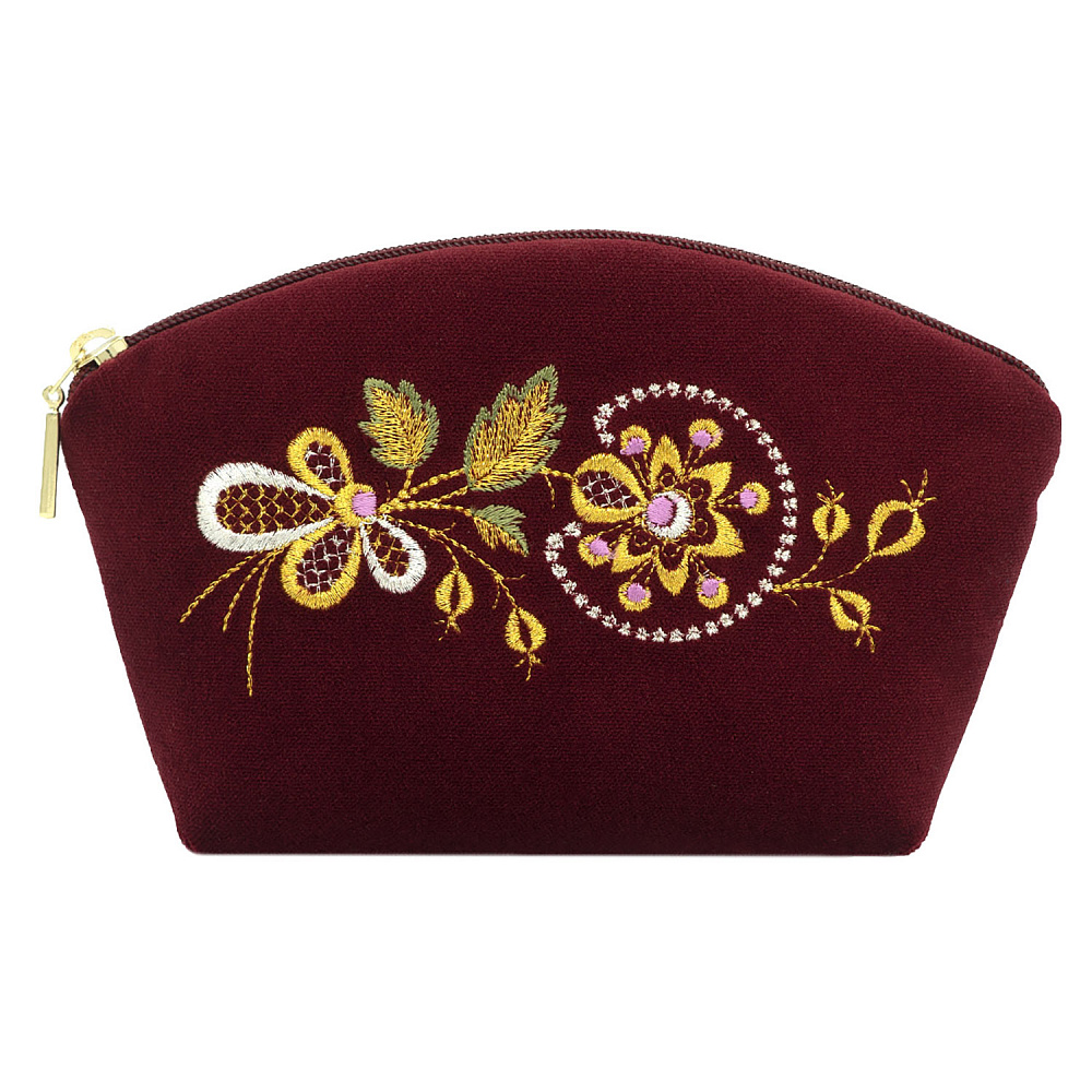 Косметичка «Заря». Бордовая с вышивкой - интернет магазин Русь Велика я фото 1