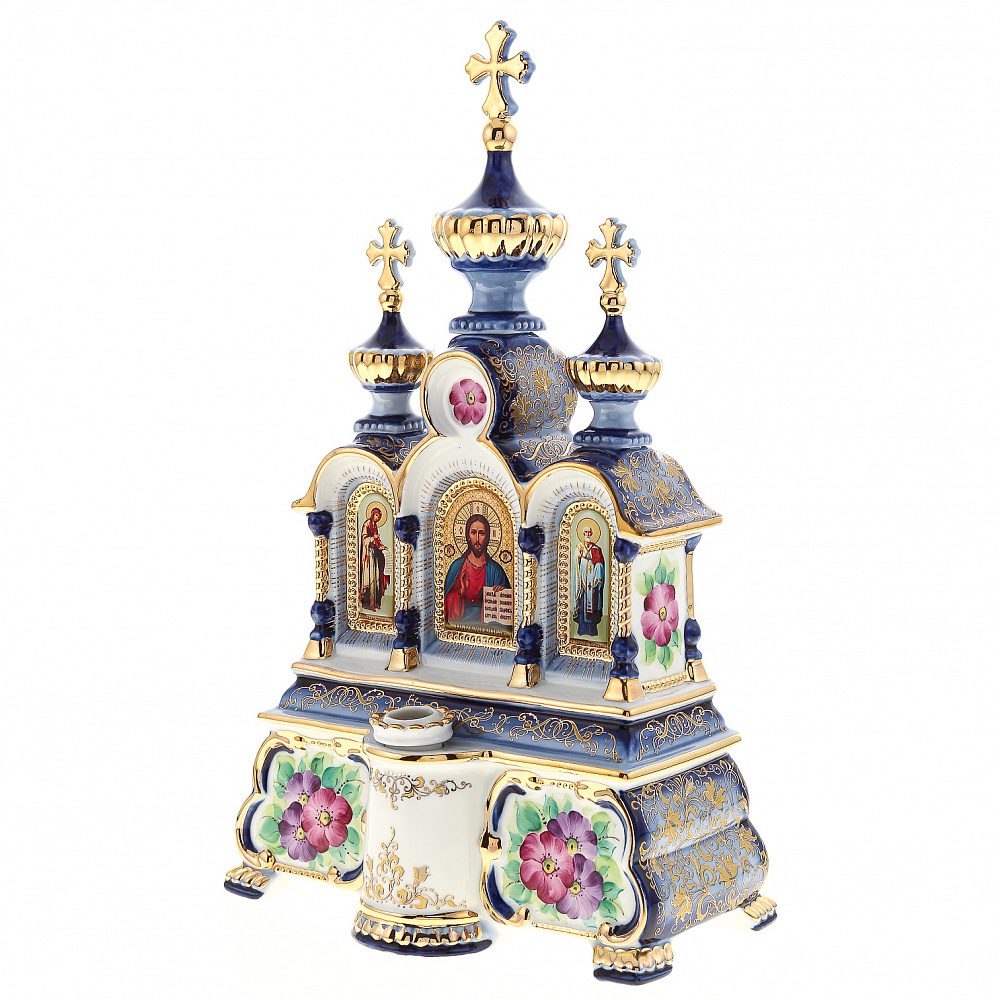 Киот настольный «Божья Матерь, Вседержитель, Николай Чудотворец» 19х32 см - интернет магазин Русь Велика я фото 1