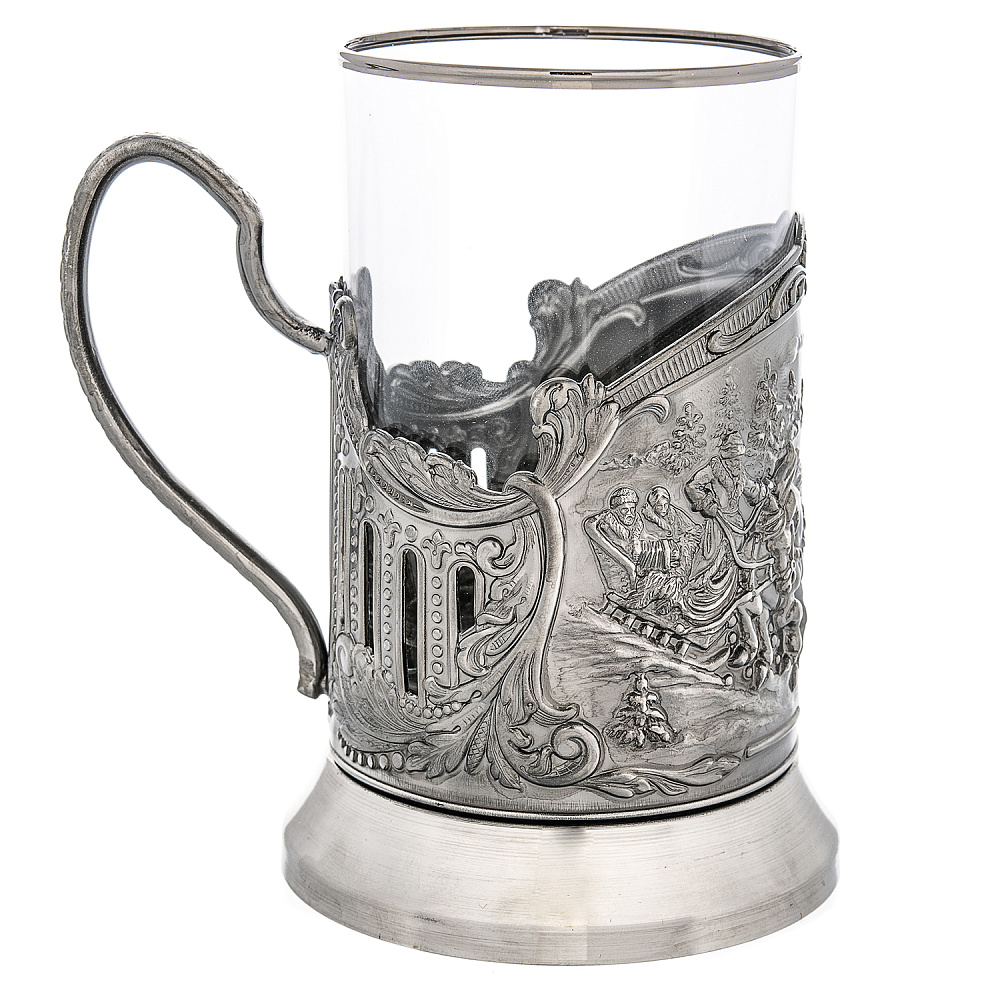 Подстаканник никелированный «Тройка» - интернет магазин Русь Велика я фото 2