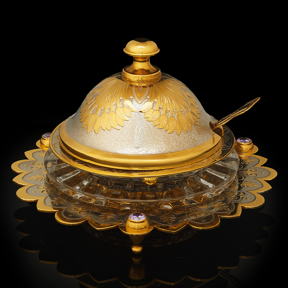 Икорница с крышкой. Златоуст - интернет магазин Русь Велика я 