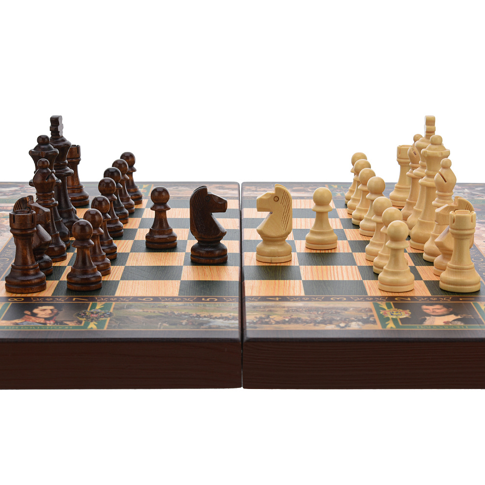 Шахматы-нарды-шашки деревянные «Бородино» 50х25 см - интернет магазин Русь Велика я фото 5