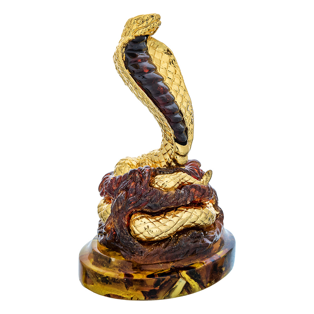 Змея Символ 2025 года. Скульптура из янтаря «Королевская кобра» - интернет магазин Русь Велика я фото 3