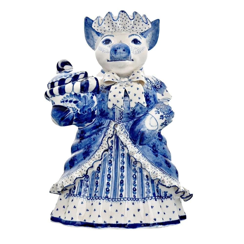 Штоф фарфоровый 500 мл «Свинья Хавронья». Гжель - интернет магазин Русь Велика я 