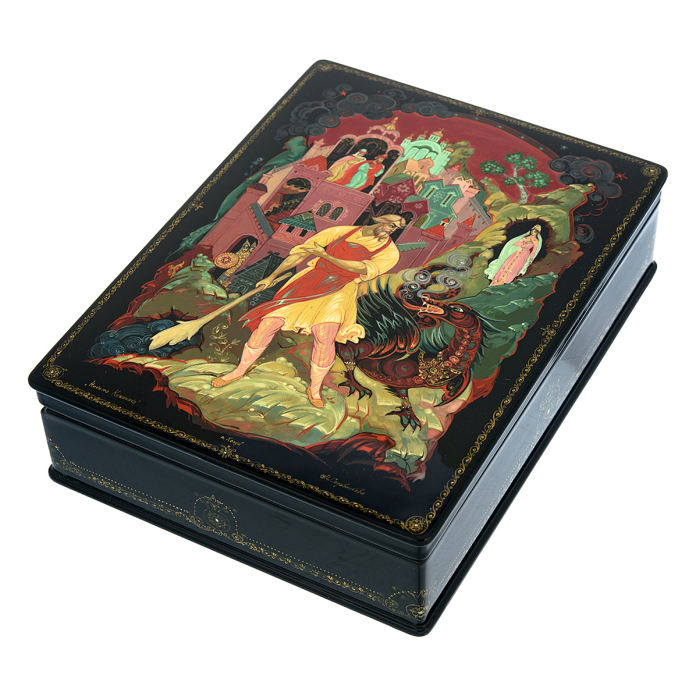 Шкатулка с художественной росписью «Никита Кожемяка» - интернет магазин Русь Велика я фото 1