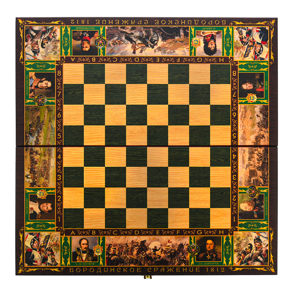 Шахматы-нарды-шашки деревянные «Бородино» 50х25 см - интернет магазин Русь Велика я фото 2