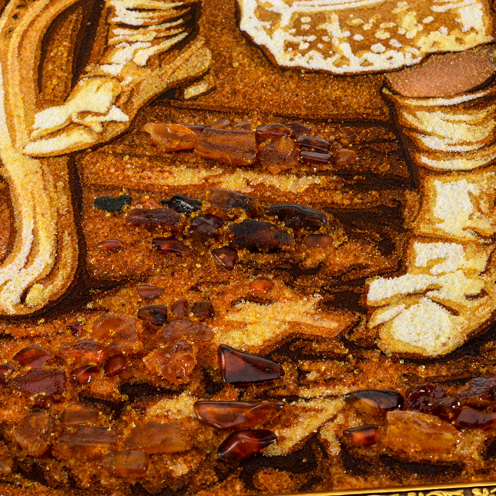 Картина янтарная «Верные друзья» 60х80 см - интернет магазин Русь Велика я фото 4