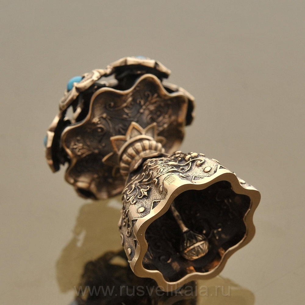 0016968  Юв.Миниатюра Колокольчик «Букет»  Бронза, Фианиты - интернет магазин Русь Велика я фото 7