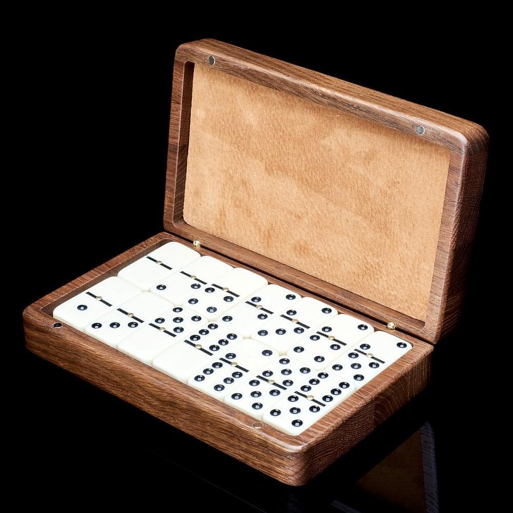 0066408/Домино D6 в резной дубовой шкатулке «Бурлаки на Волге» RTD-308.M - интернет магазин Русь Велика я фото 1