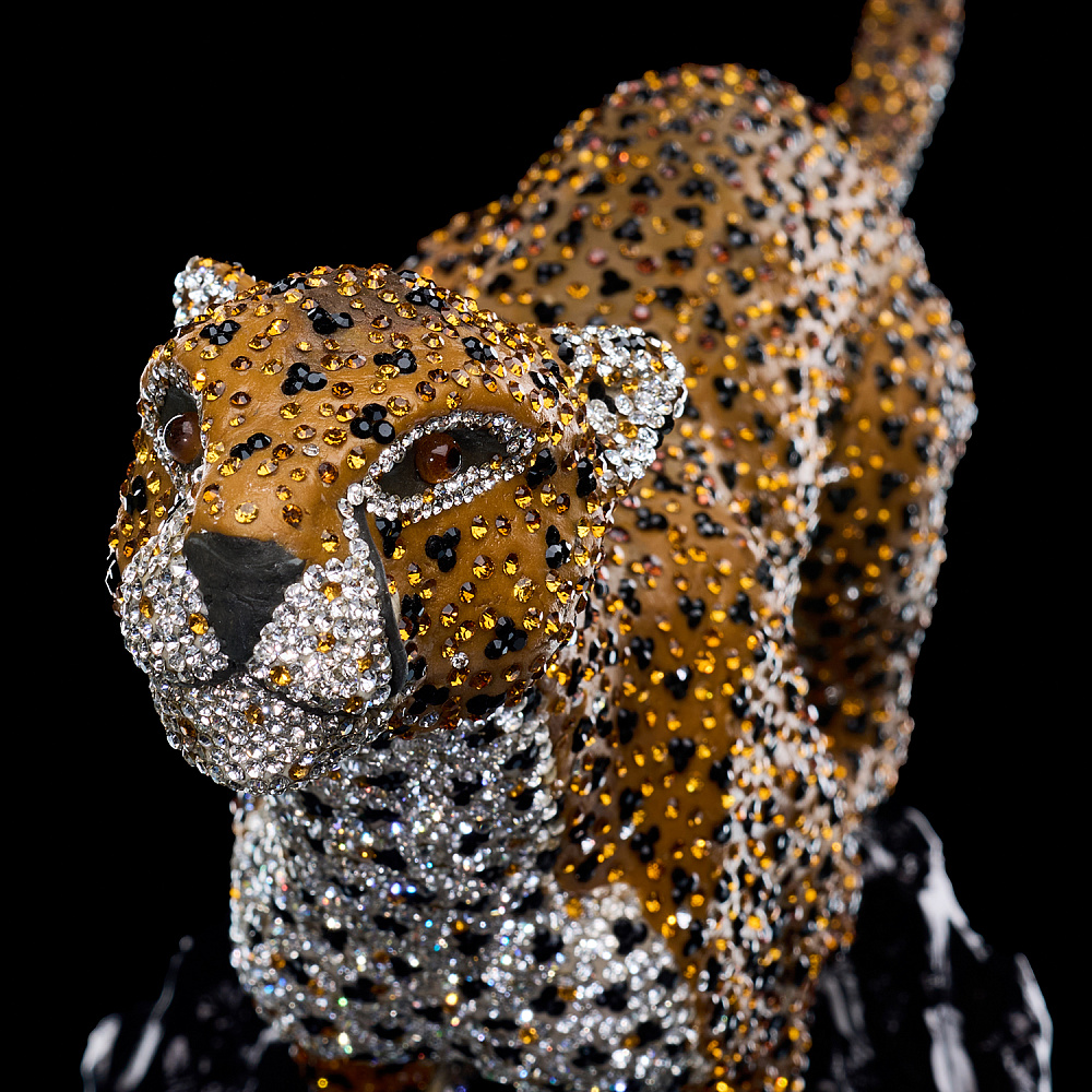 Скульптура с хрустальными стразами «Гепард». Asfour Crystal - интернет магазин Русь Велика я фото 1