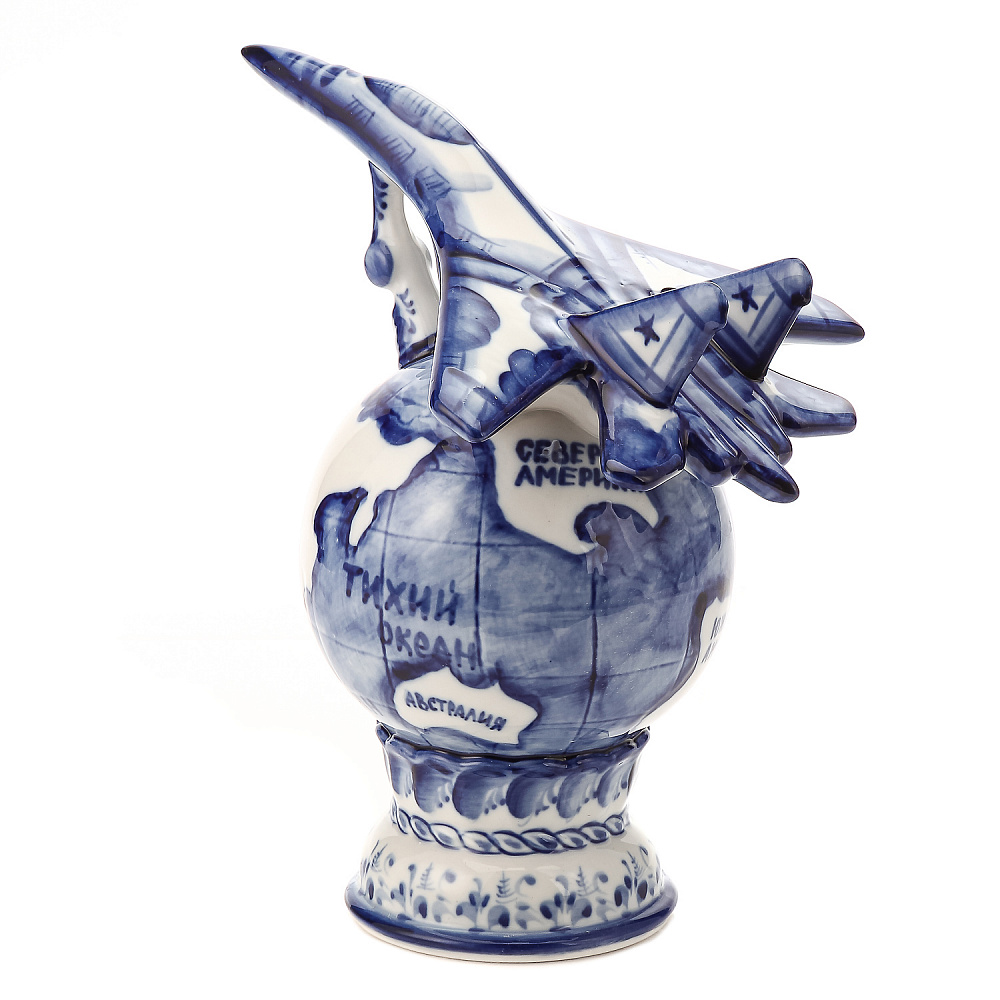 Статуэтка «Самолет». Гжель - интернет магазин Русь Велика я 