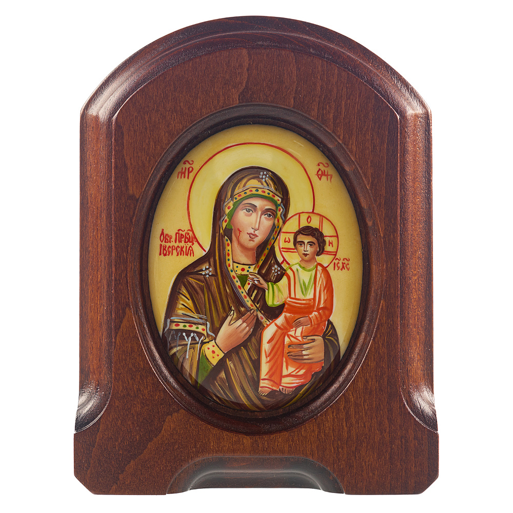 Икона «Божья Матерь Иверская». Ростовская финифть 10,5х13,5 см - интернет магазин Русь Велика я 