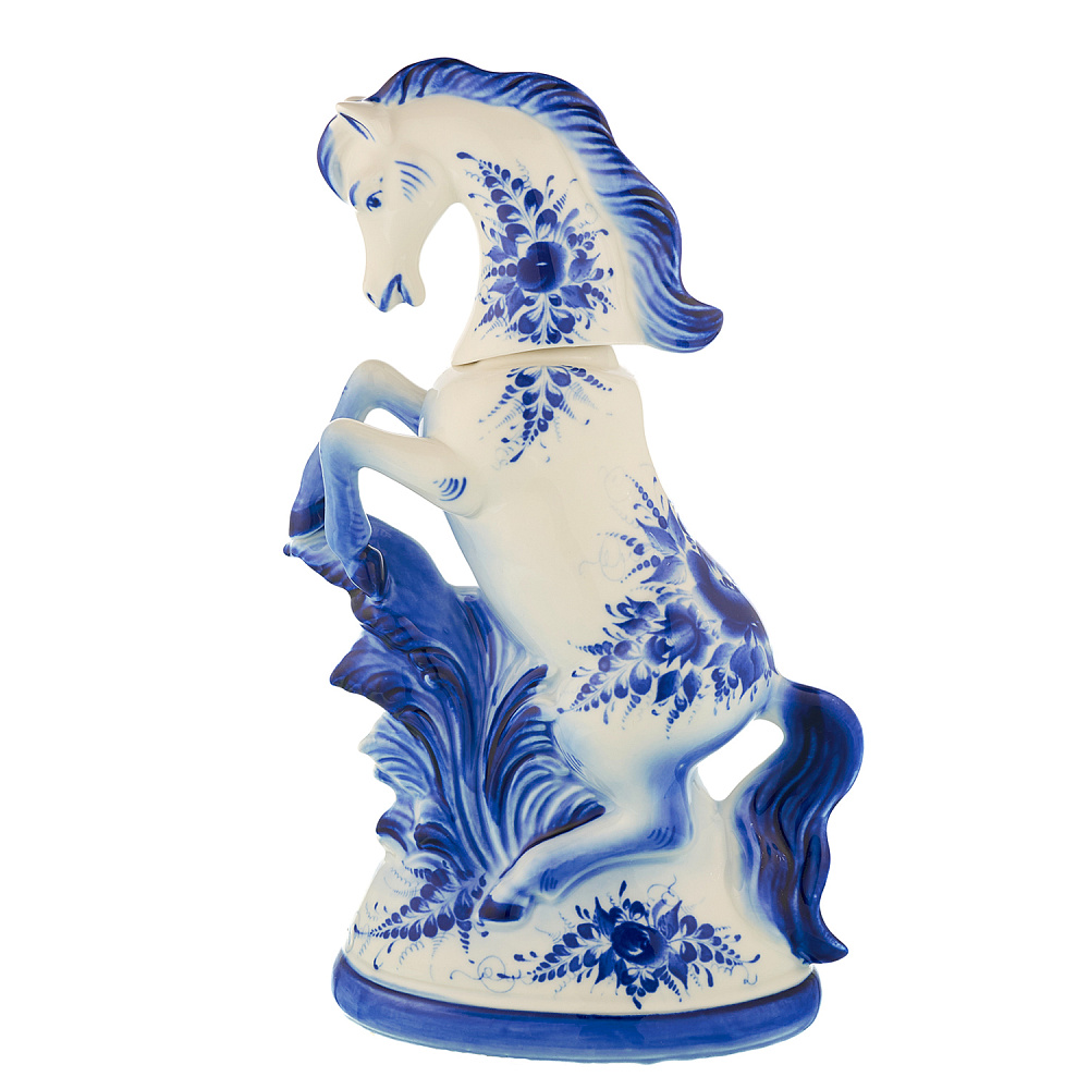 Лошадь Символ 2026 года. Штоф «Конь». Гжель - интернет магазин Русь Велика я фото 2