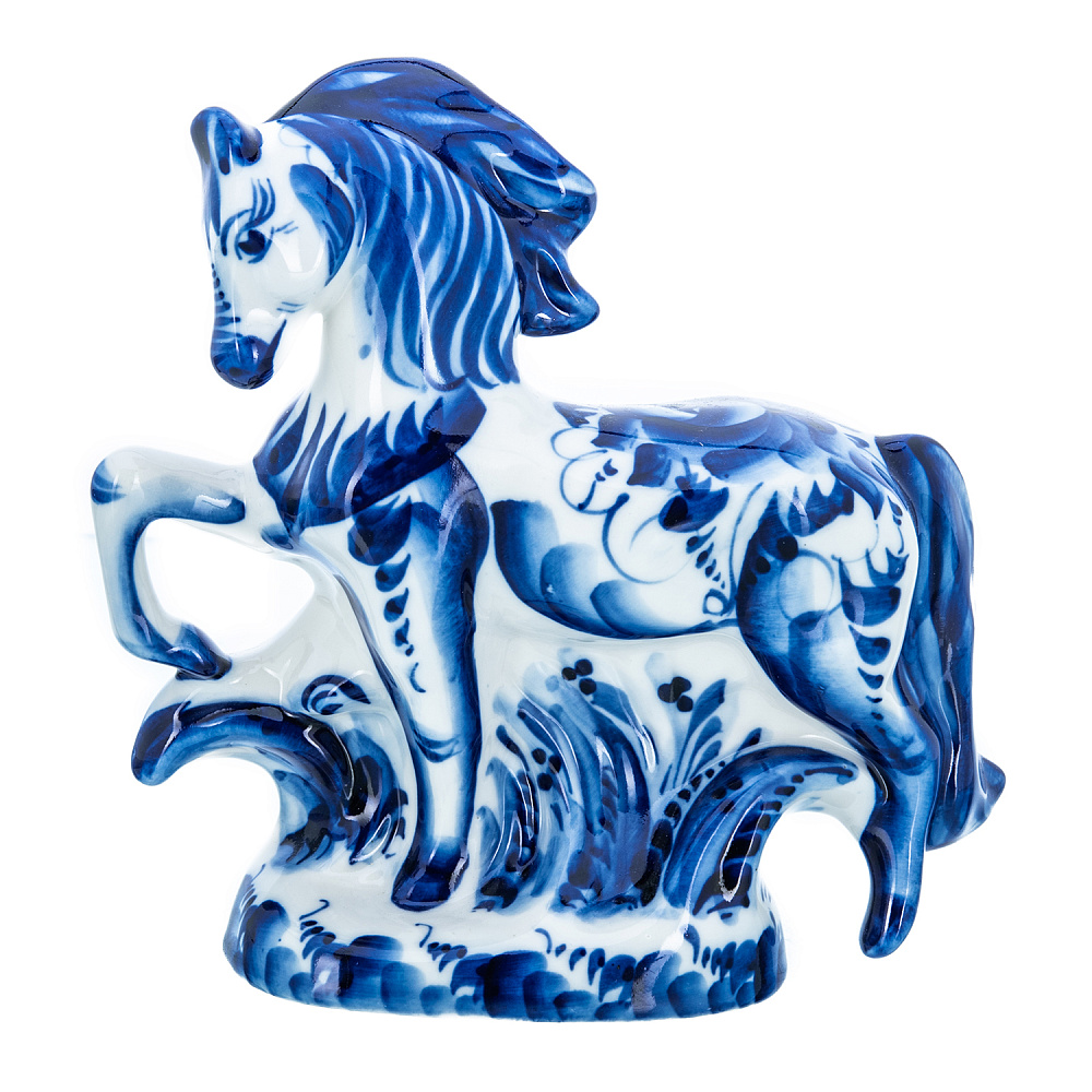 Статуэтка «Лошадь». Гжель - интернет магазин Русь Велика я 