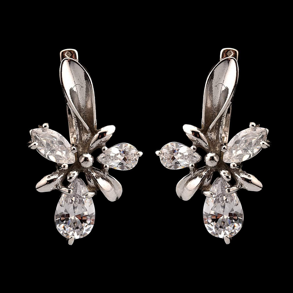 Серьги с фианитовыми вставками 6,6 гр. Серебро 925* - интернет магазин Русь Велика я 