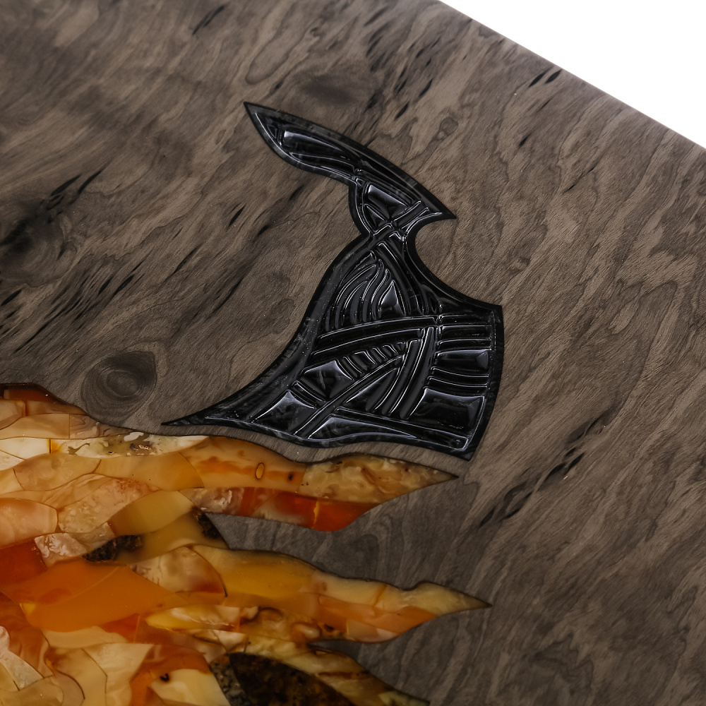 Нарды с янтарной инкрустацией «Лев» 64х60 см - интернет магазин Русь Велика я фото 5