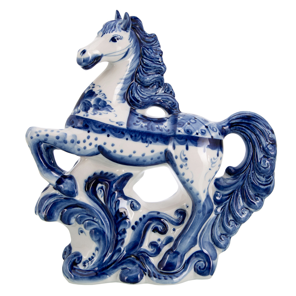 Статуэтка «Лошадь Графиня». Гжель - интернет магазин Русь Велика я 