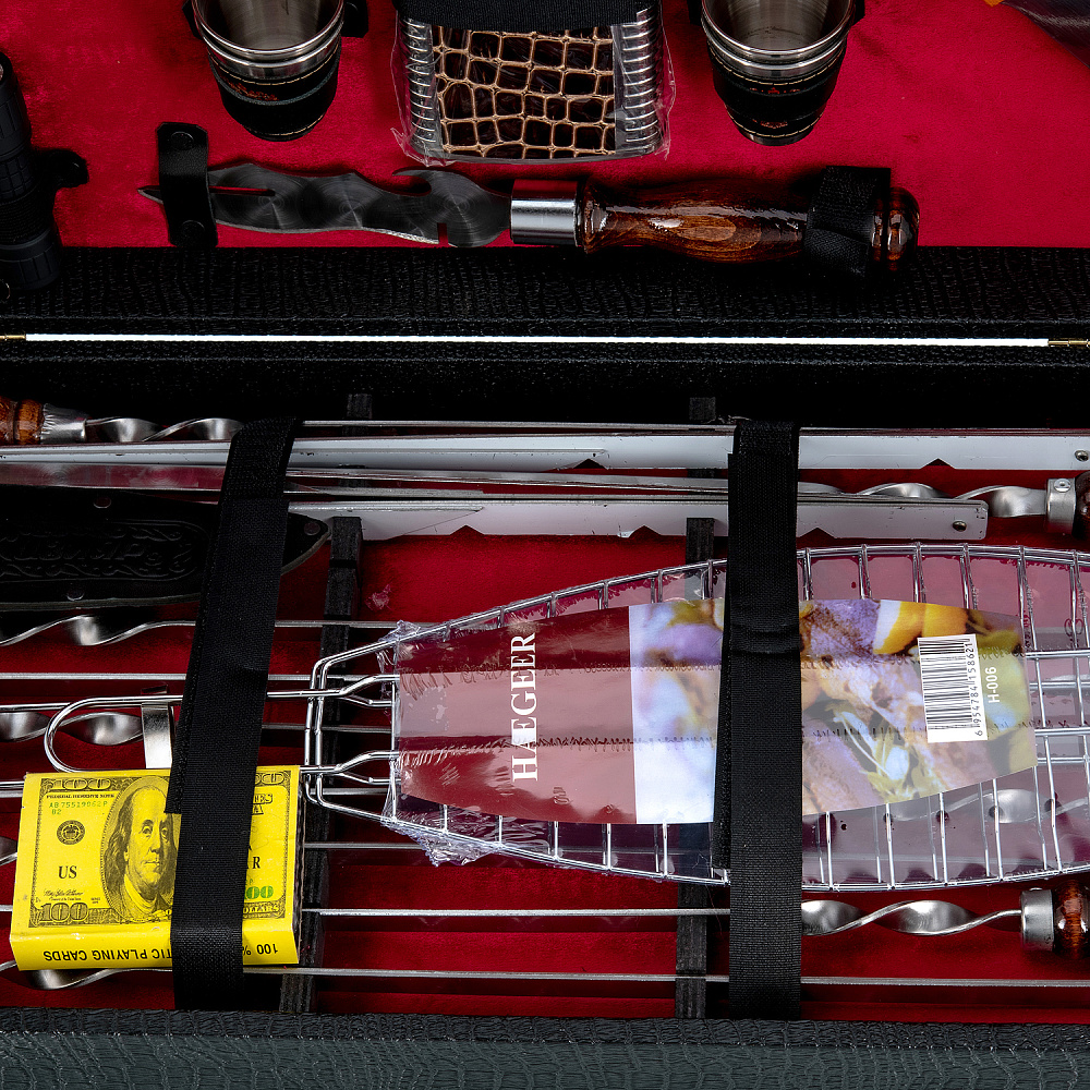 Шашлычный набор для пикника в кожаном футляре - интернет магазин Русь Велика я фото 4