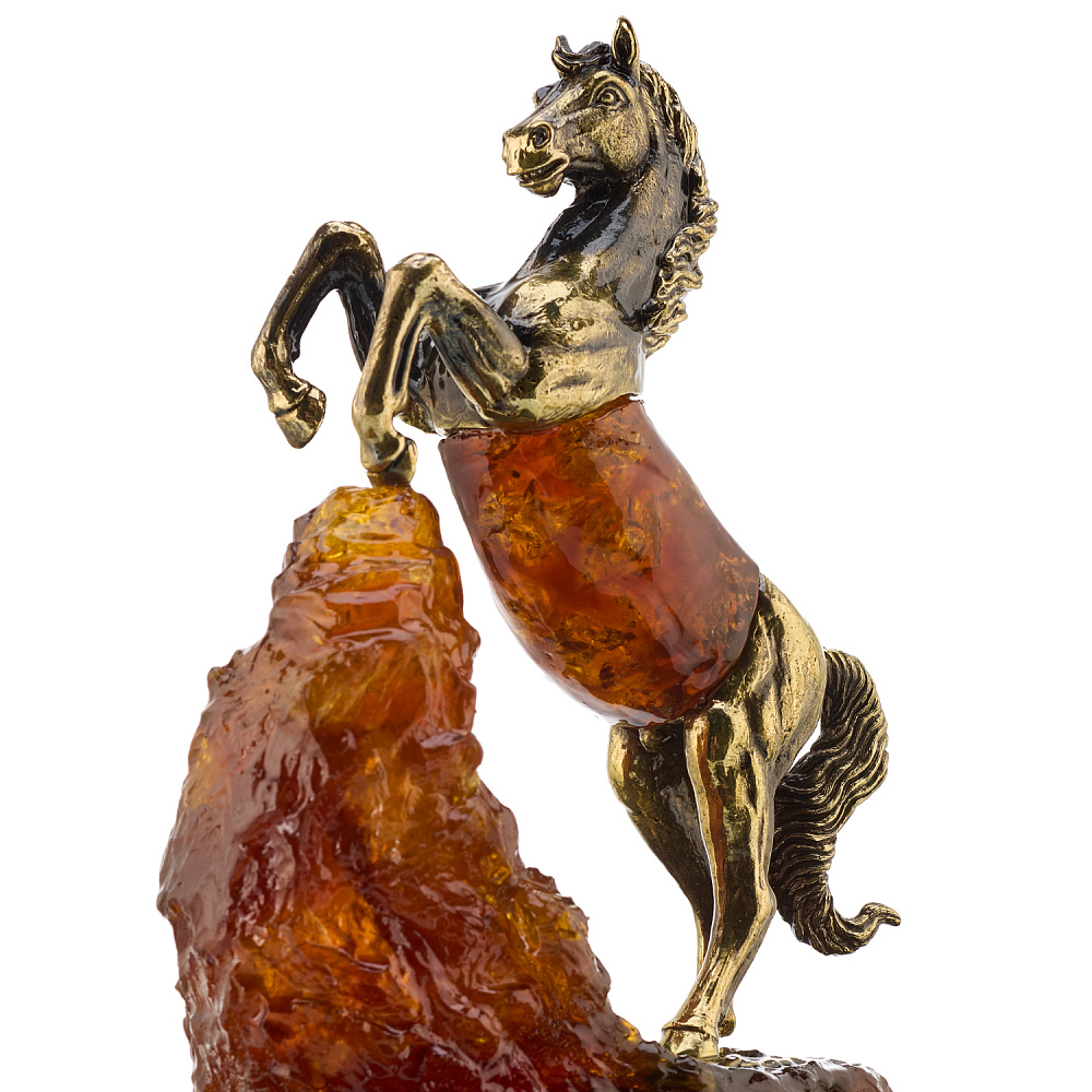 Лошадь Символ 2026 года. Скульптура из янтаря «Конь. Путь к успеху» - интернет магазин Русь Велика я фото 9