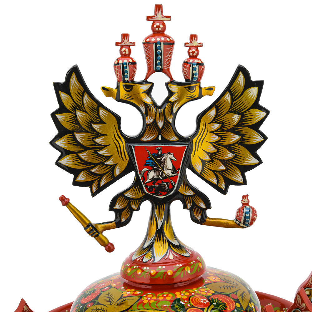 Братина с ковшами «Герб РФ». Хохлома - интернет магазин Русь Велика я фото 1