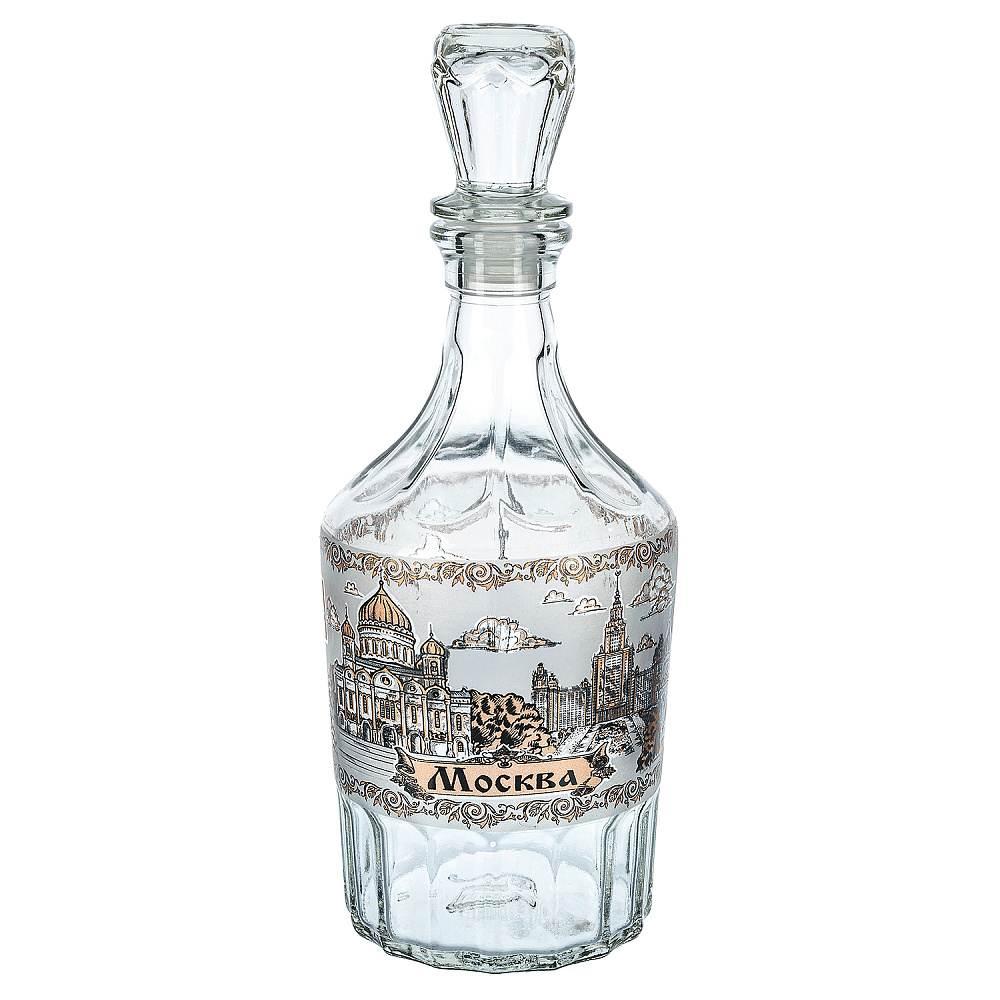 Стеклянный графин для водки 0,5 л «Москва» - интернет магазин Русь Велика я 