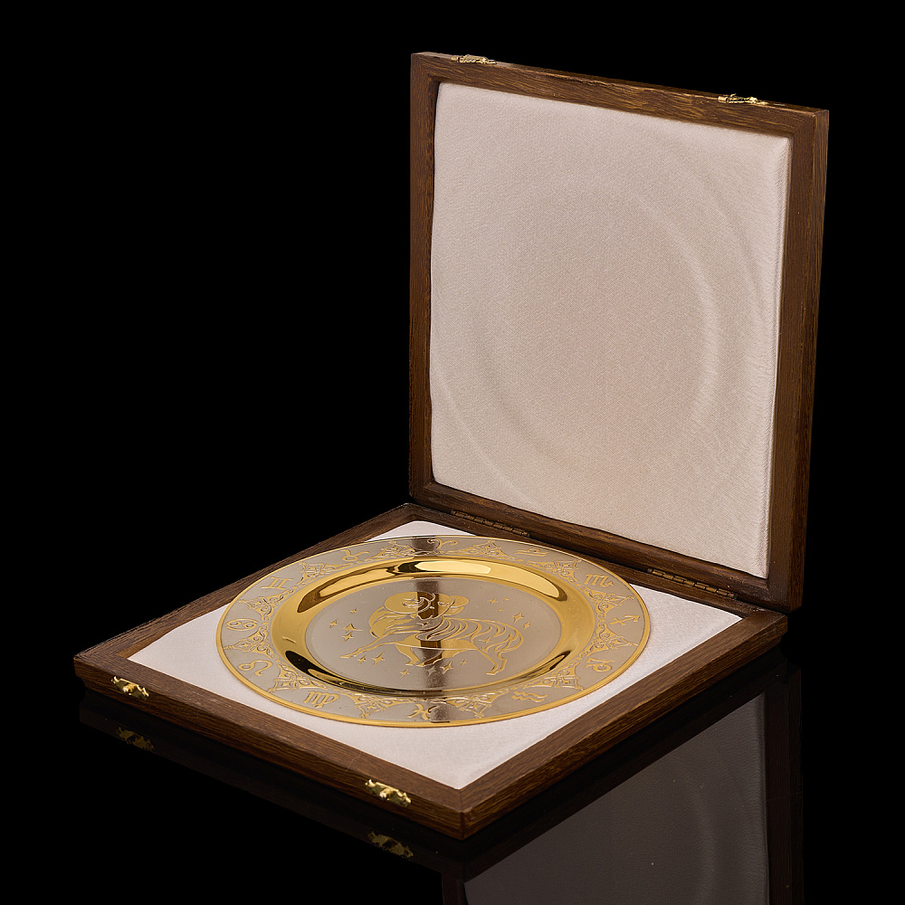 Тарелка декоративная с позолотой «Знак зодиака Овен». Златоуст - интернет магазин Русь Велика я фото 4