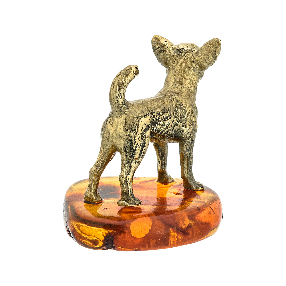 Статуэтка с янтарем «Собака чихуахуа» - интернет магазин Русь Велика я фото 3