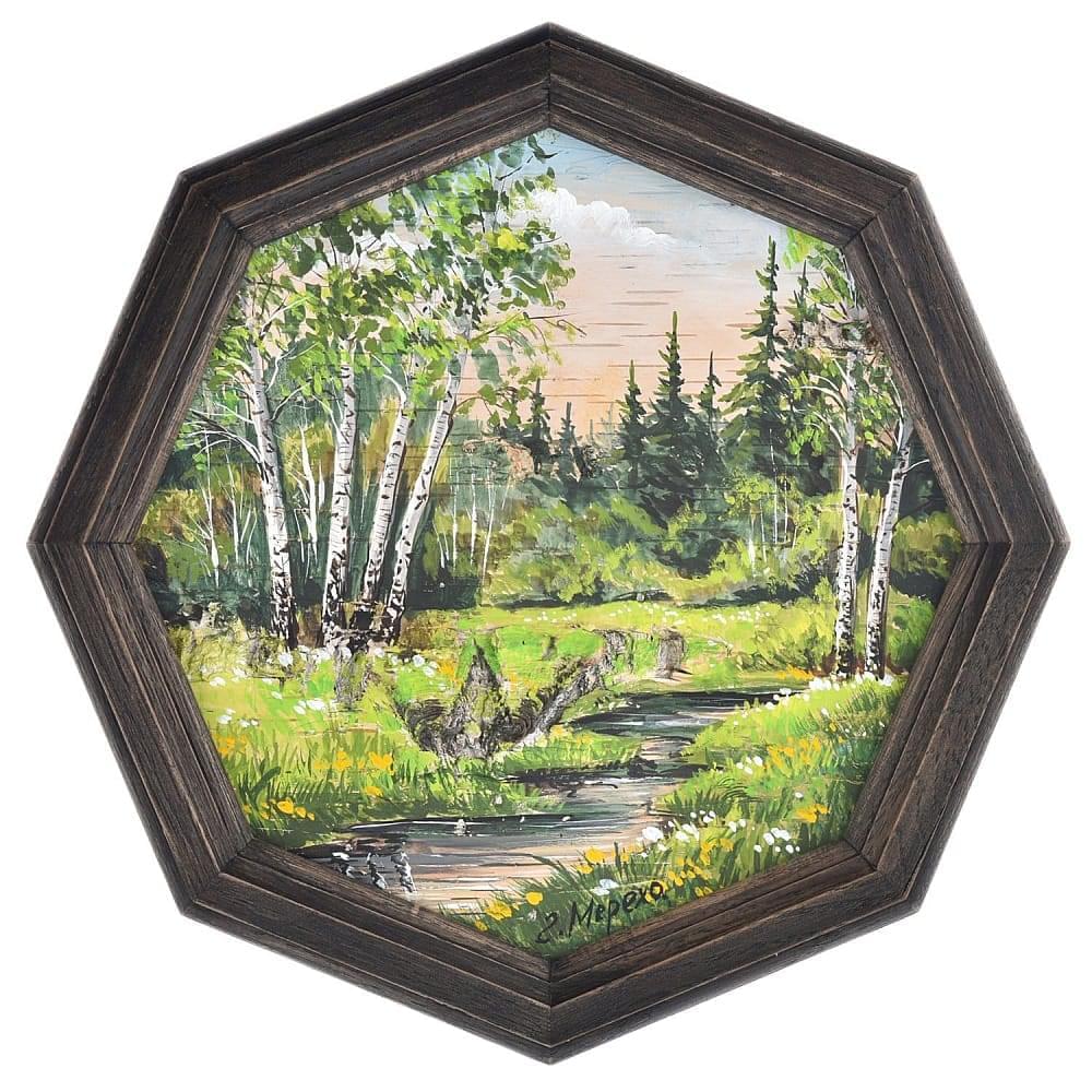 Картина на бересте «Лето» 27 х 27 см - интернет магазин Русь Велика я 