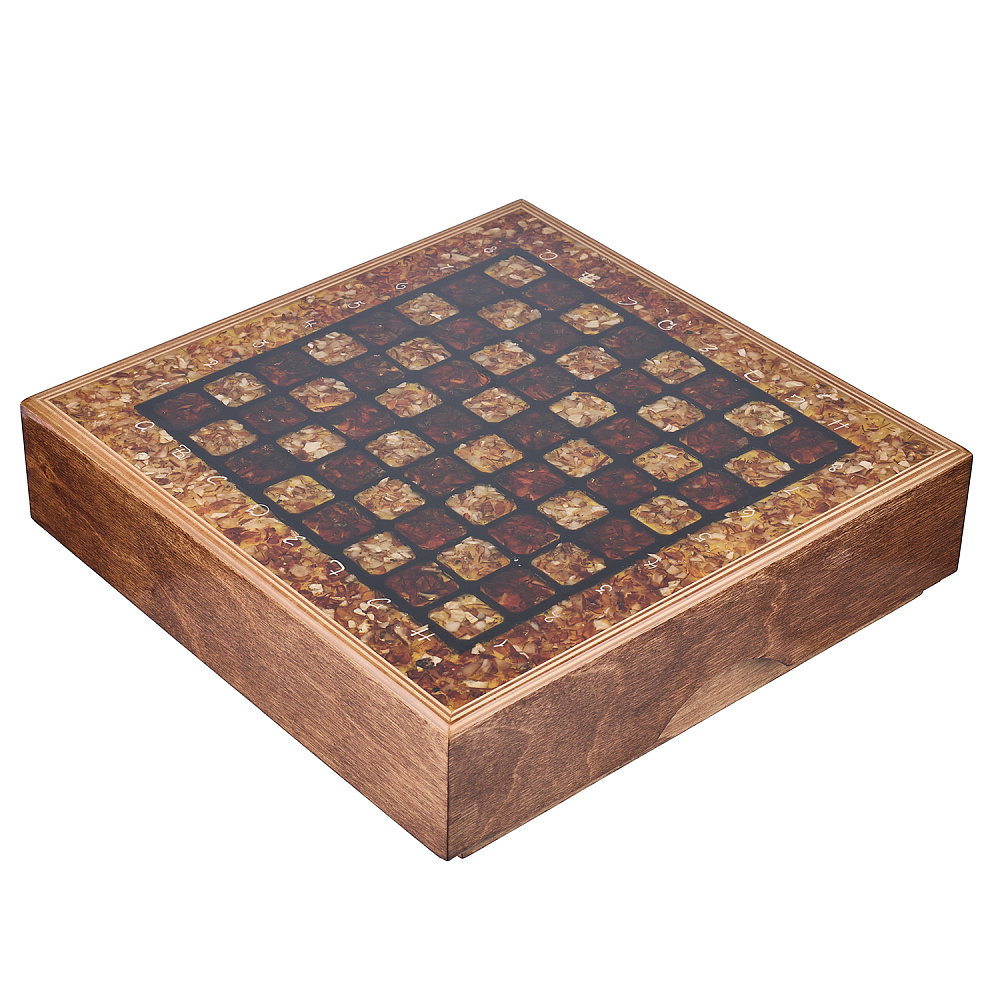 Шахматы с инкрустацией и фигурами из янтаря 30х30 см - интернет магазин Русь Велика я фото 12