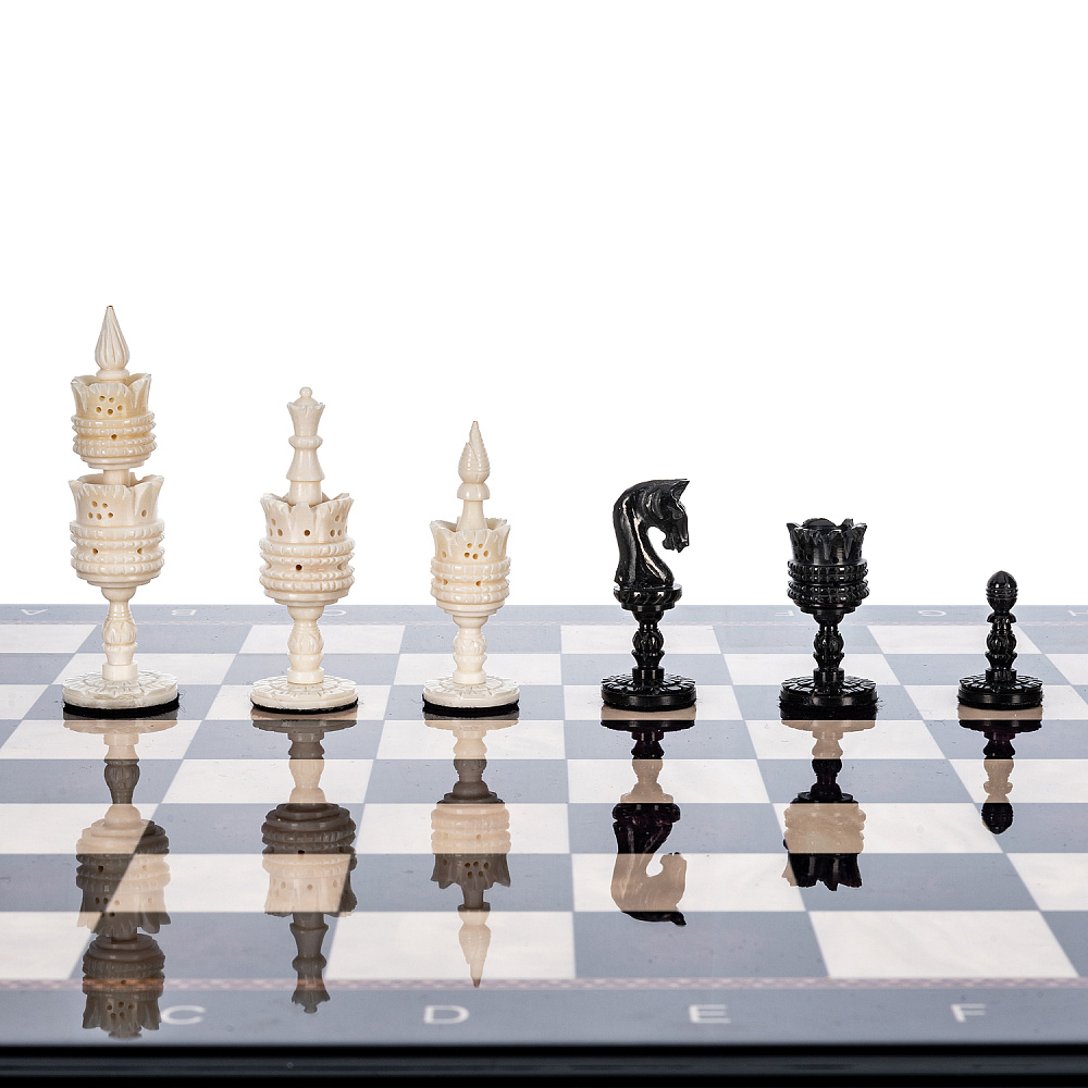 Шахматы с фигурами ручной работы из кости 48х48 см - интернет магазин Русь Велика я фото 2