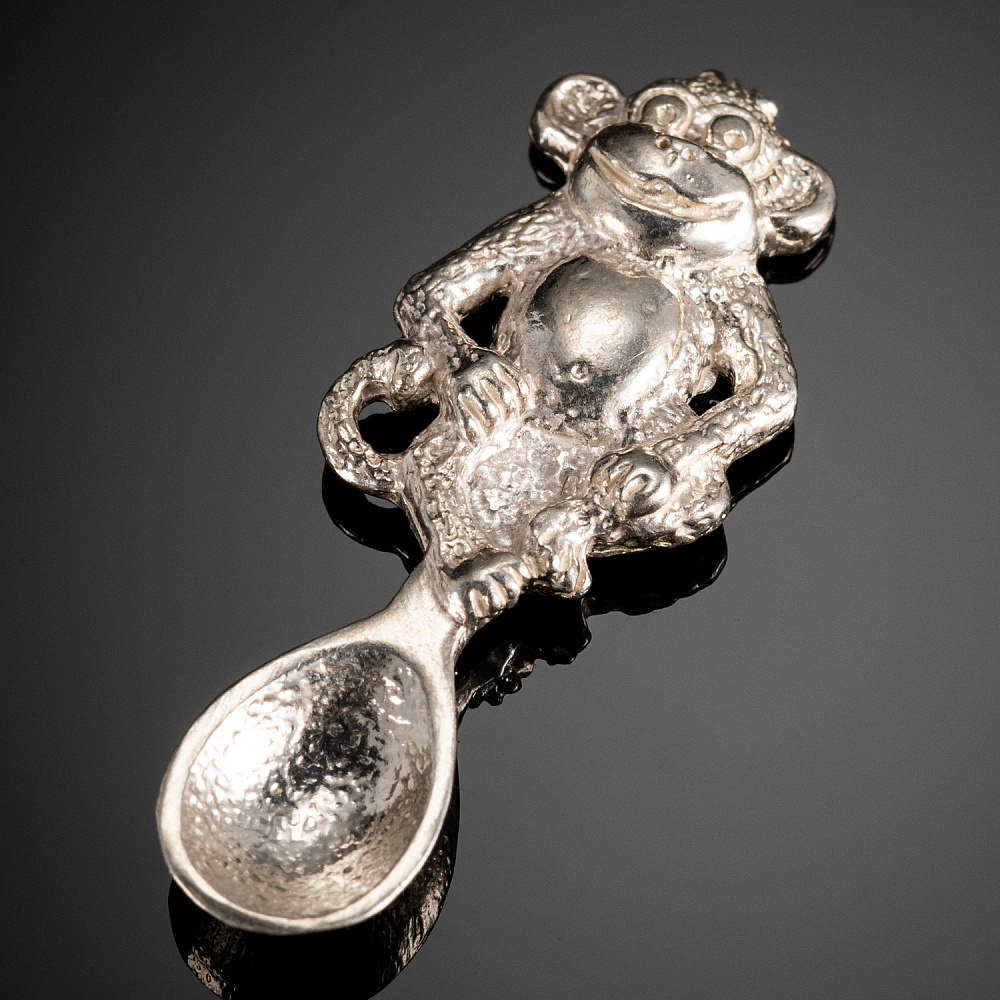 0028654 Серебро 925* Ложка сувенирная «Обезьянка» 337СВ00001 - интернет магазин Русь Велика я 