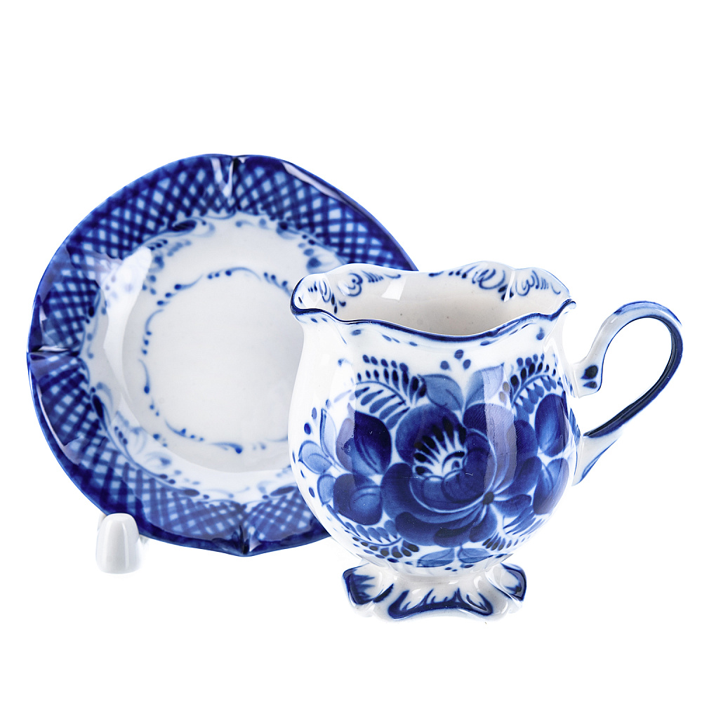 Кофейная пара «Тюльпан». Гжель - интернет магазин Русь Велика я 