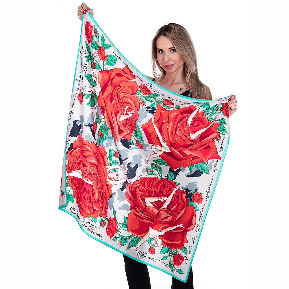 Платок шелковый «Город До» 90х90 см - интернет магазин Русь Велика я фото 1