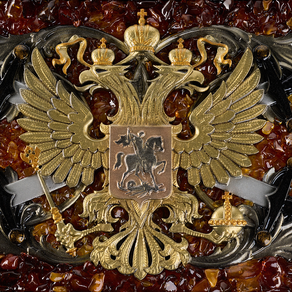 Нарды янтарные «Герб РФ» 56х30 см - интернет магазин Русь Велика я фото 3