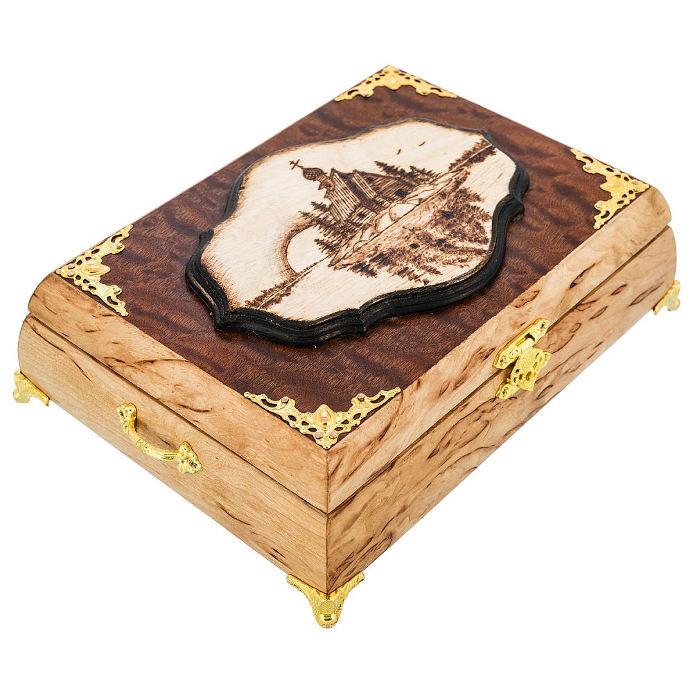 Шкатулка из карельской березы «Остров» - интернет магазин Русь Велика я фото 1