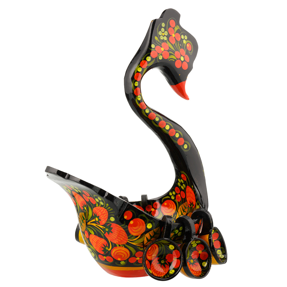 Братина деревянная с ковшиками «Лебедь». Хохлома - интернет магазин Русь Велика я фото 2