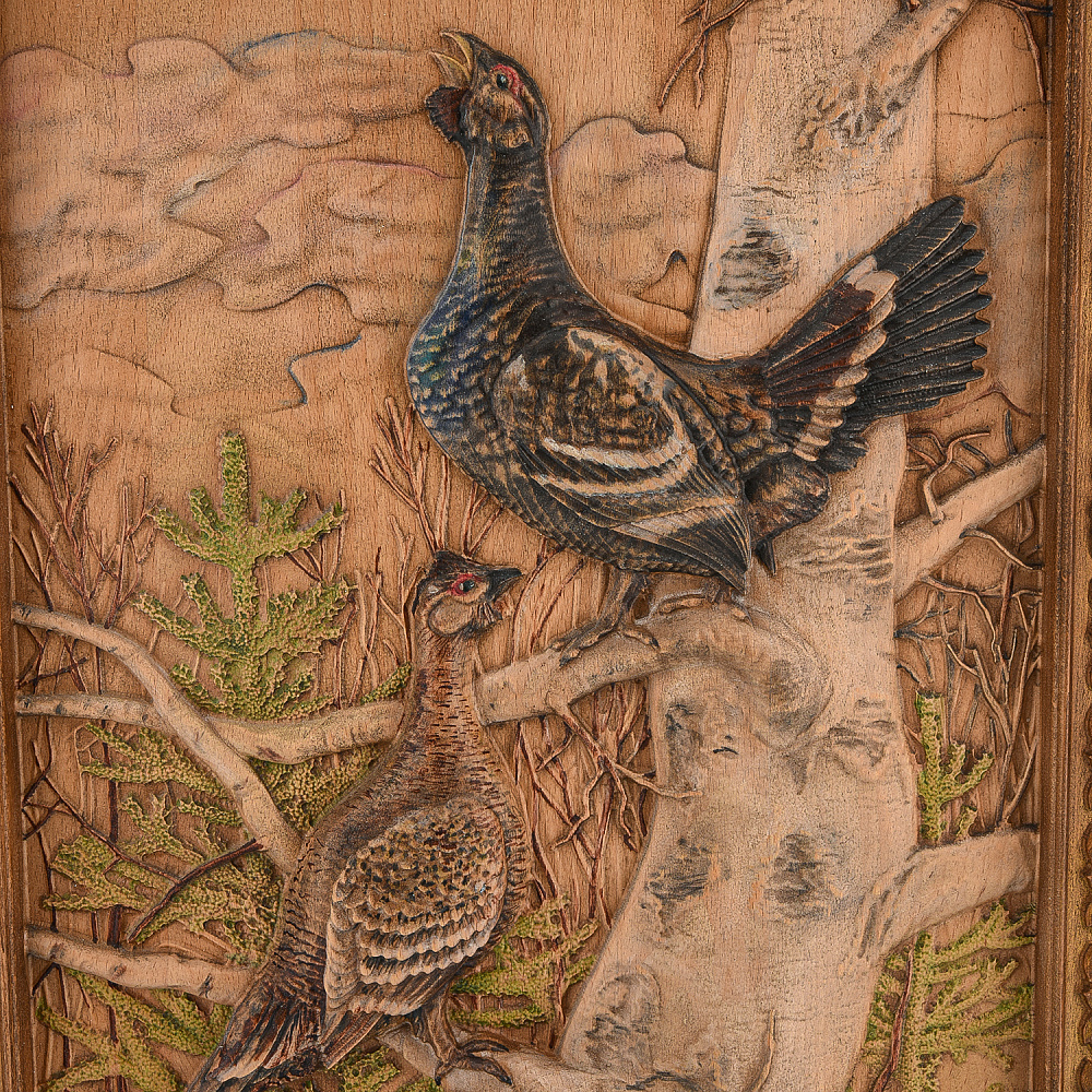 Панно из натурального дерева «Глухари» 46х35 см - интернет магазин Русь Велика я фото 1