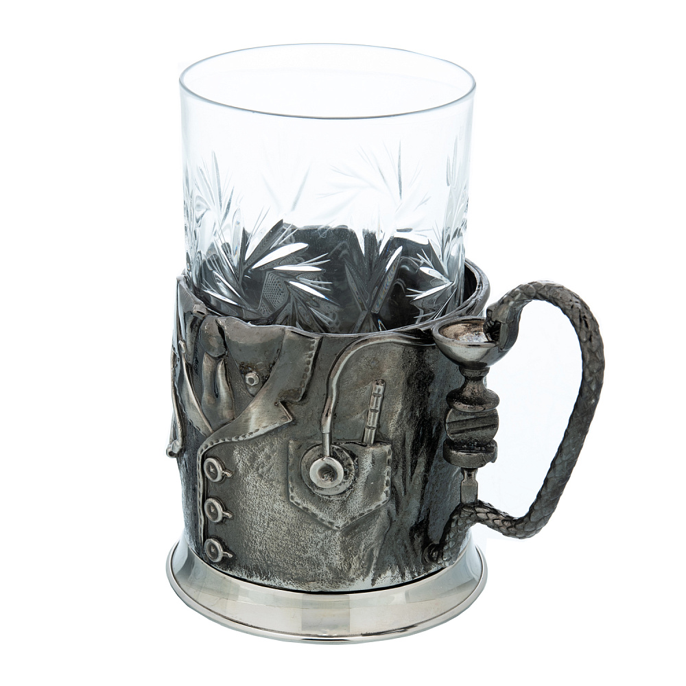 Подстаканник никелированный «Врачу» - интернет магазин Русь Велика я фото 1