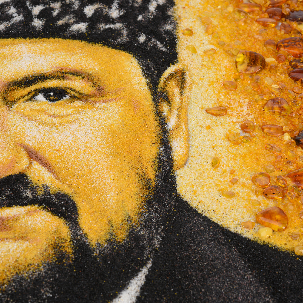 Картина янтарная «Кадыров» 40х50 см - интернет магазин Русь Велика я фото 3