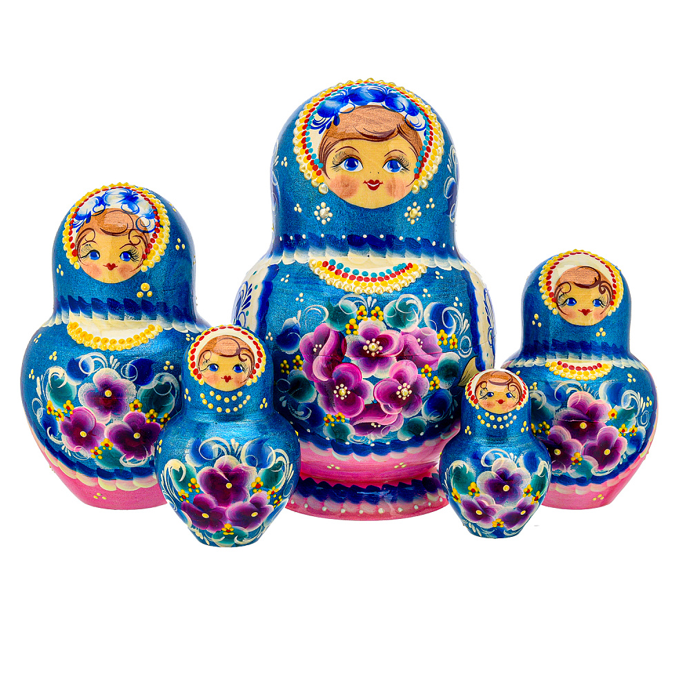 Матрешка «Цветы» 10 мест - интернет магазин Русь Велика я фото 2