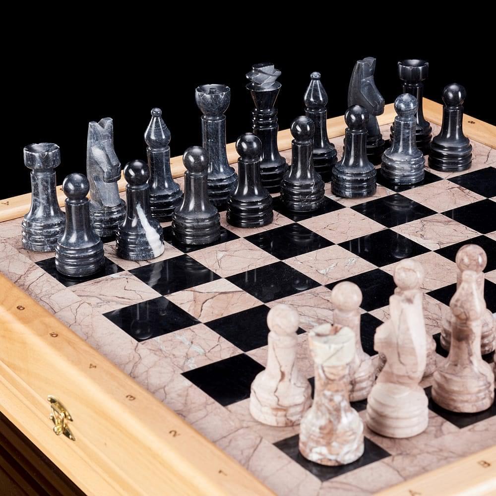 0066081/Шахматы стандартные каменные 43х43 см (3,50) RTG-8597 - интернет магазин Русь Велика я фото 1